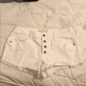 White jean shorts
